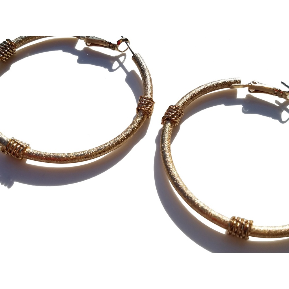 Gold Textured Hoop Earrings